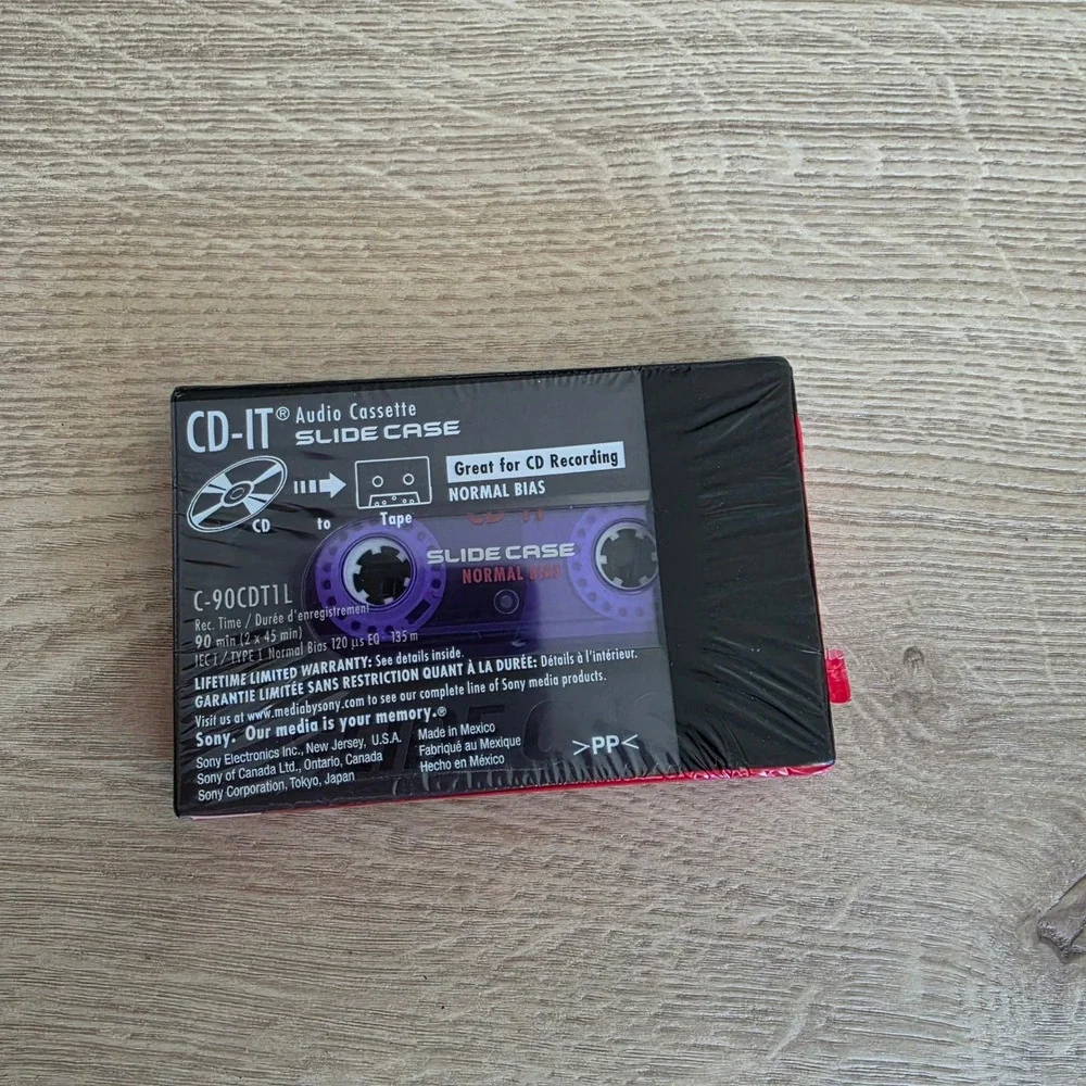 Sony CD-IT 90 Min Normal Bias Audio Cassette Tape Blank Sealed Slide Case NEW